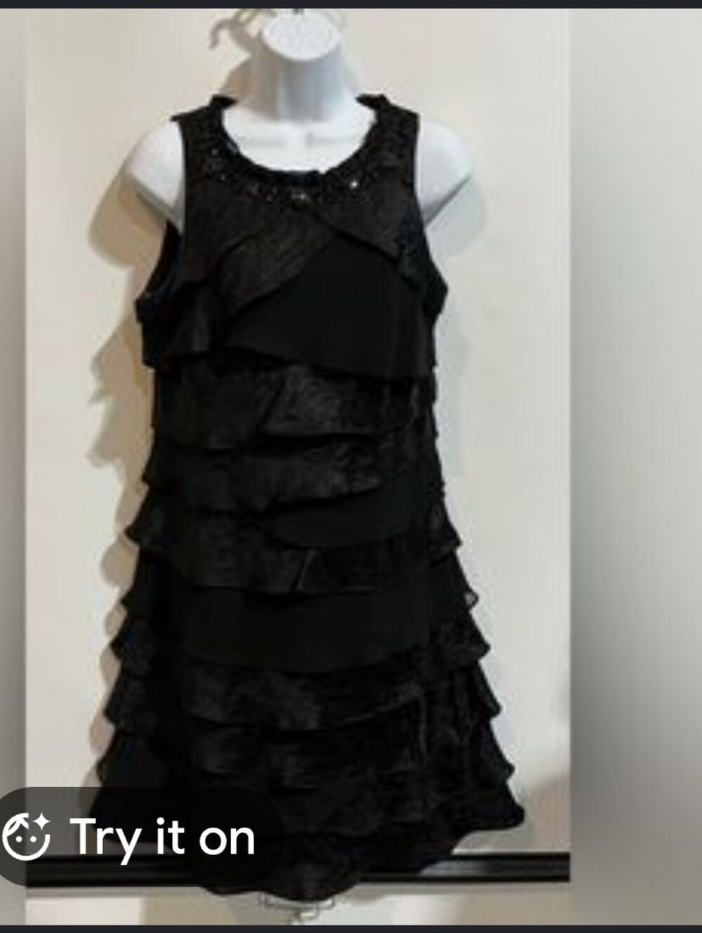 Formal dress SL Fashion beaded ruffles cascading effect size 14 Wedding Prom